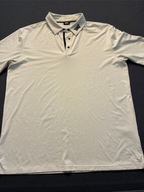 PXG Men’s White Polo with Black Accent Logo